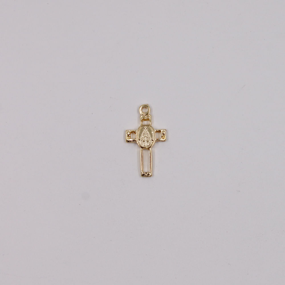 PINGENTE-CRUZ-NOSSA-SENHORA-CATAFORETICO-27X15MM-EM-ZAMAC-COM-24-PECAS---DOURADO