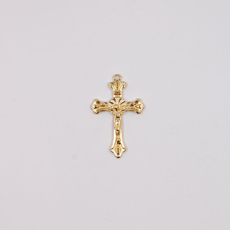 PINGENTE-CRUCIFIXO-TRABALHADO-CATAFORETICO-49X28MM-EM-ZAMAC-COM-12-PECAS---DOURADO