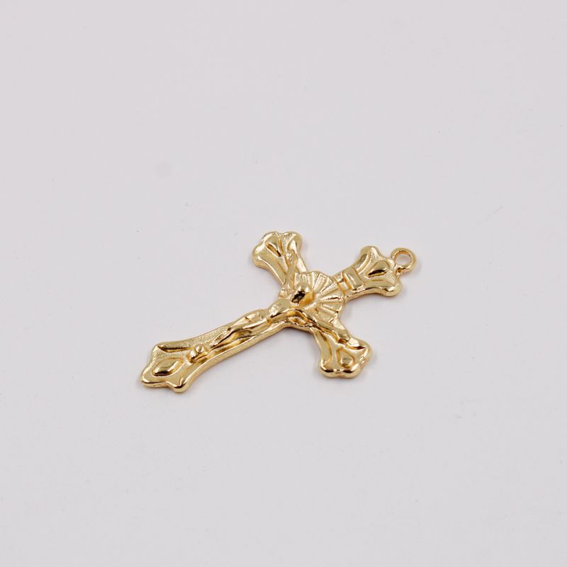 PINGENTE-CRUCIFIXO-TRABALHADO-CATAFORETICO-49X28MM-EM-ZAMAC-COM-12-PECAS---DOURADO