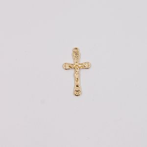 PINGENTE CRUCIFIXO TRABALHADO CATAFORETICO 35X19MM EM ZAMAC COM 12 PEÇAS