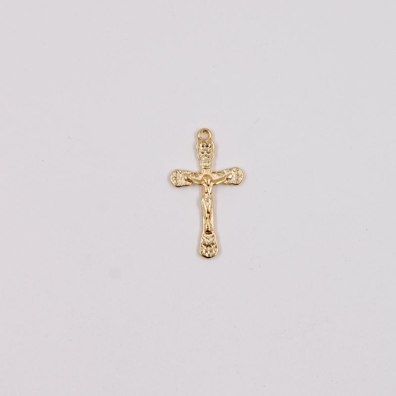 PINGENTE-CRUCIFIXO-TRABALHADO-CATAFORETICO-35X19MM-EM-ZAMAC-COM-12-PECAS---DOURADO