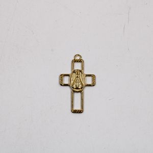 PINGENTE CRUZ NOSSA SENHORA CATAFORETICO 39X28MM EM ZAMAC COM 12 PEÇAS