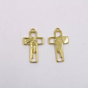 PINGENTE CRUZ ROSTO JESUS CRISTO 34MM EM ZAMAC COM 12 PEÇAS