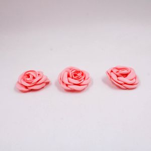 APLIQUE ROSA 60MM EM POLIESTER COM 2 PEÇAS