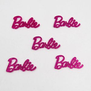 APLIQUE LOGO BARBIE 50X25MM EM ACRILICO COM 5 PEÇAS