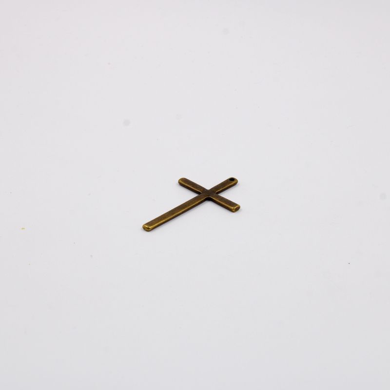 PINGENTE-CRUZ-LISA-61X38MM-EM-ZAMAC-O-KG---OURO-VELHO