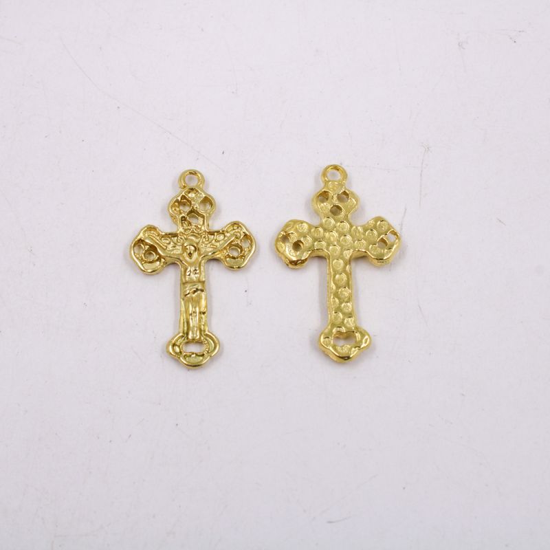 PINGENTE-CRUZ-33X19MM-EM-ZAMAC-COM-12-PECAS---DOURADO