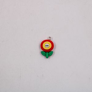 PINGENTE FLORZINHA MARIO 25MM EM RESINA COM 10 PEÇAS