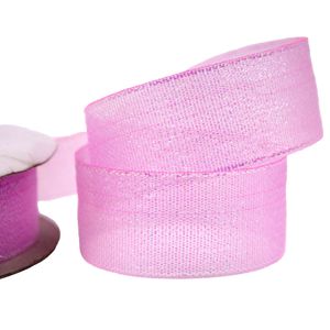 FITA SINTETICA ROSA C/GLITTER 2.5CM ROLO 9M