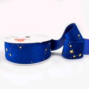 FITA ESTAMPADA ESTRELAS 38MM EM POLIESTER COM 9 METROS D5-105