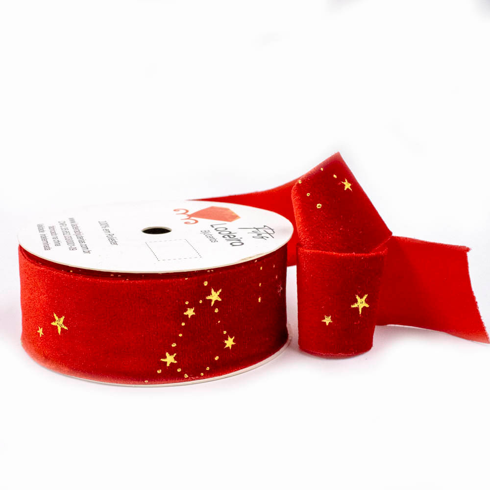 FITA-ESTAMPADA-ESTRELAS-38MM-EM-POLIESTER-COM-9-METROS-D5-105---201---VERMELHO