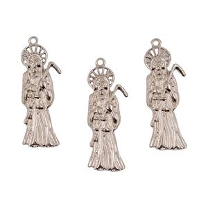 PINGENTE SANTA MUERTE 47X15MM EM ZAMAC COM 06 PEÇAS