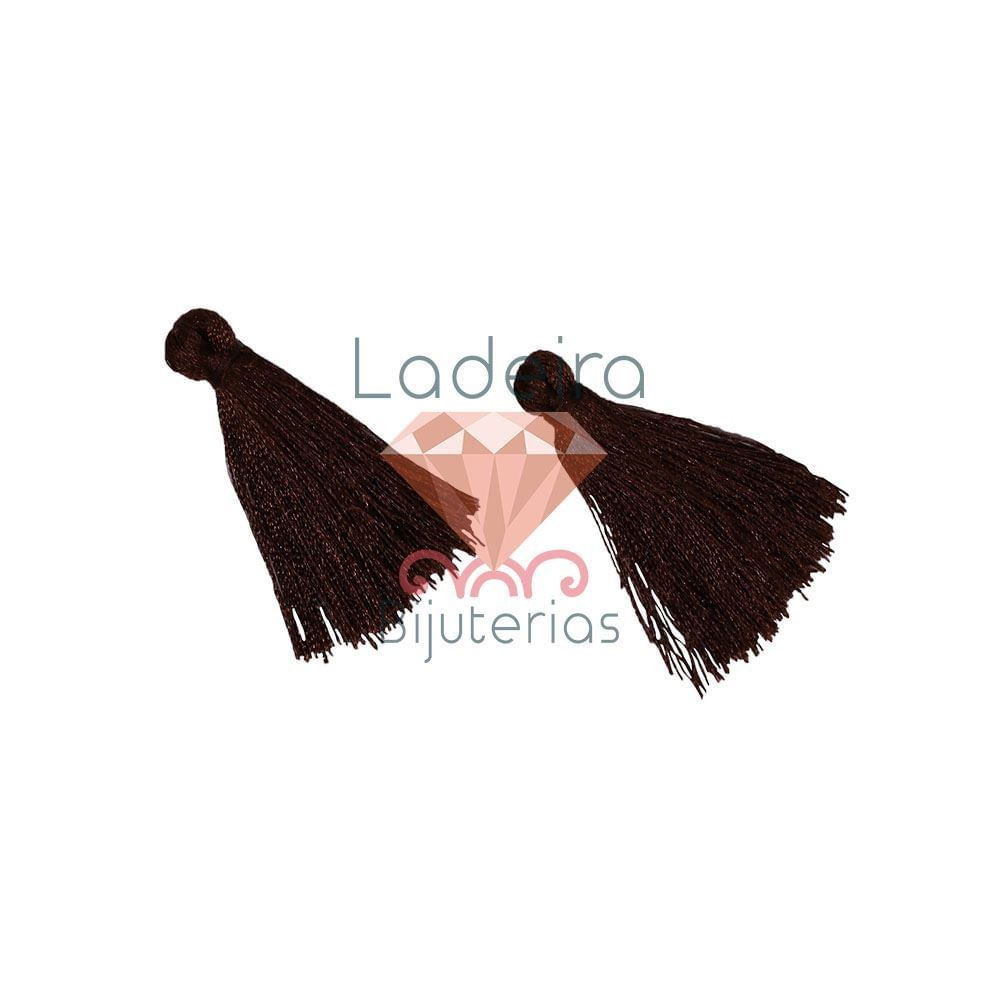 PINGENTE-POMPOM-TASSEL-40MM-COM-10-PECAS---676PO---MARROM-FORTE