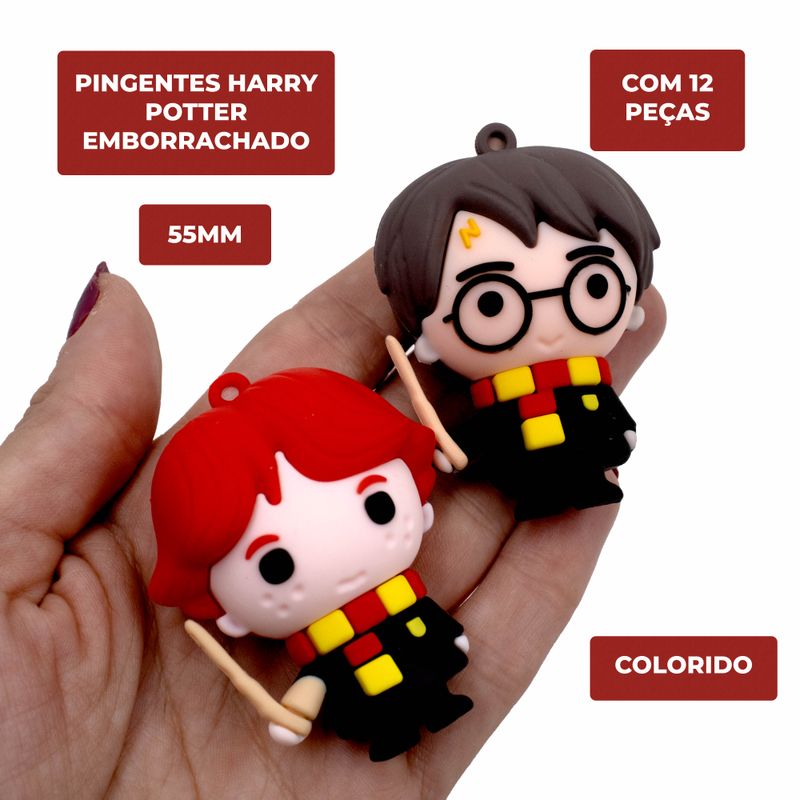 PINGENTES-HARRY-POTTER-55MM-EMBORRACHADO-COM-12-PECAS---103---COLORIDO