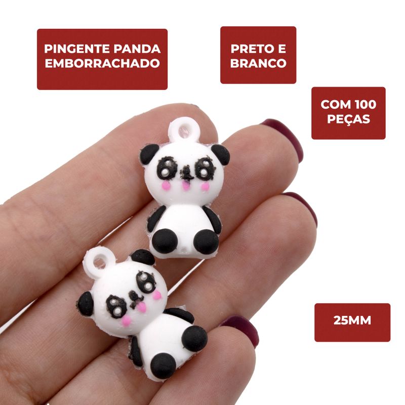 PINGENTE-PANDA-25MM-EMBORRACHADO-COM-100-PECAS---PRETO-E-BRANCO