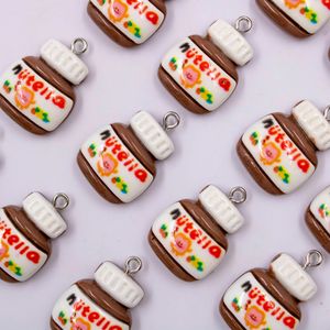 PINGENTE POTE DE NUTELLA 20MM EM RESINA COM 50 PEÇAS