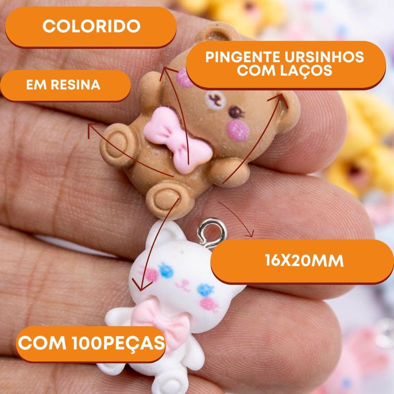 PINGENTE-URSINHOS-COM-LACO-16X20MM-EM-RESINA-COM-100-PECAS---103---COLORIDO