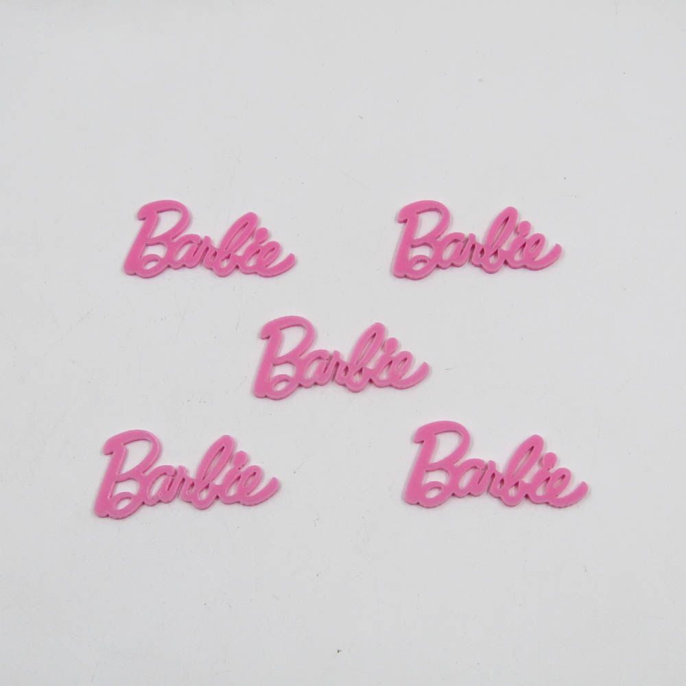 APLIQUE-LOGO-BARBIE-50X25MM-EM-ACRILICO-COM-50-PECAS---ROSA-CLARO