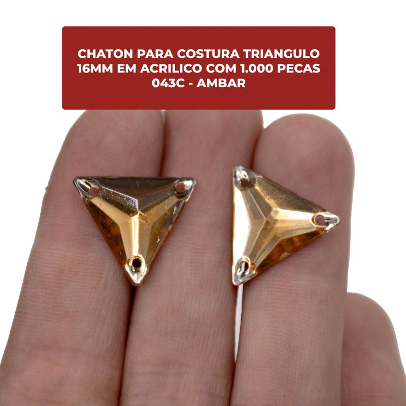 CHATON-PARA-COSTURA-TRIANGULO-16MM-EM-ACRILICO-COM-1000-PECAS-043C---AMBAR