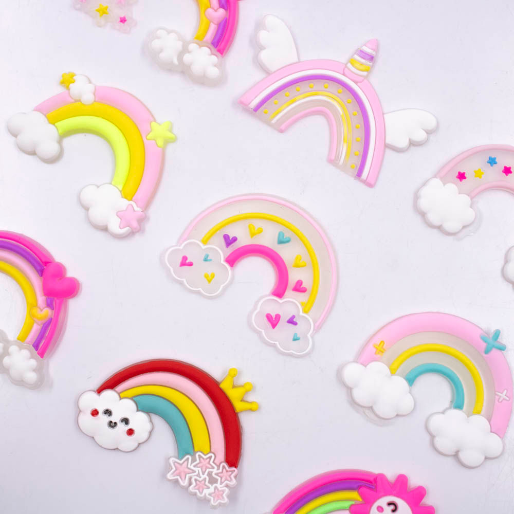 APLIQUE ARCO IRIS EM PVC COM 50 PEÇAS