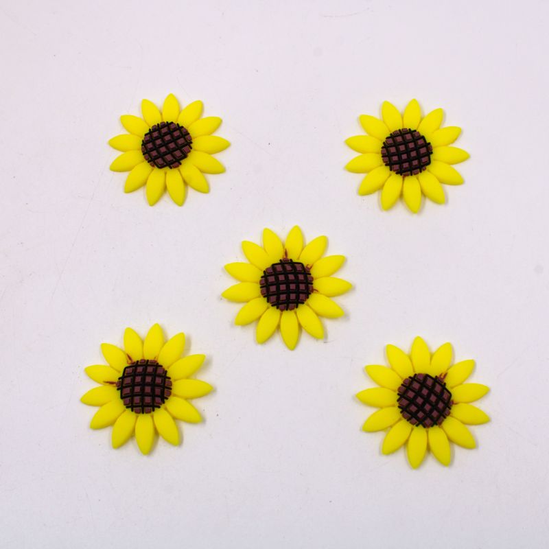 APLIQUE-GIRASSOL-35MM-EM-PVC-COM-100PCS---AMARELO-CANARIO