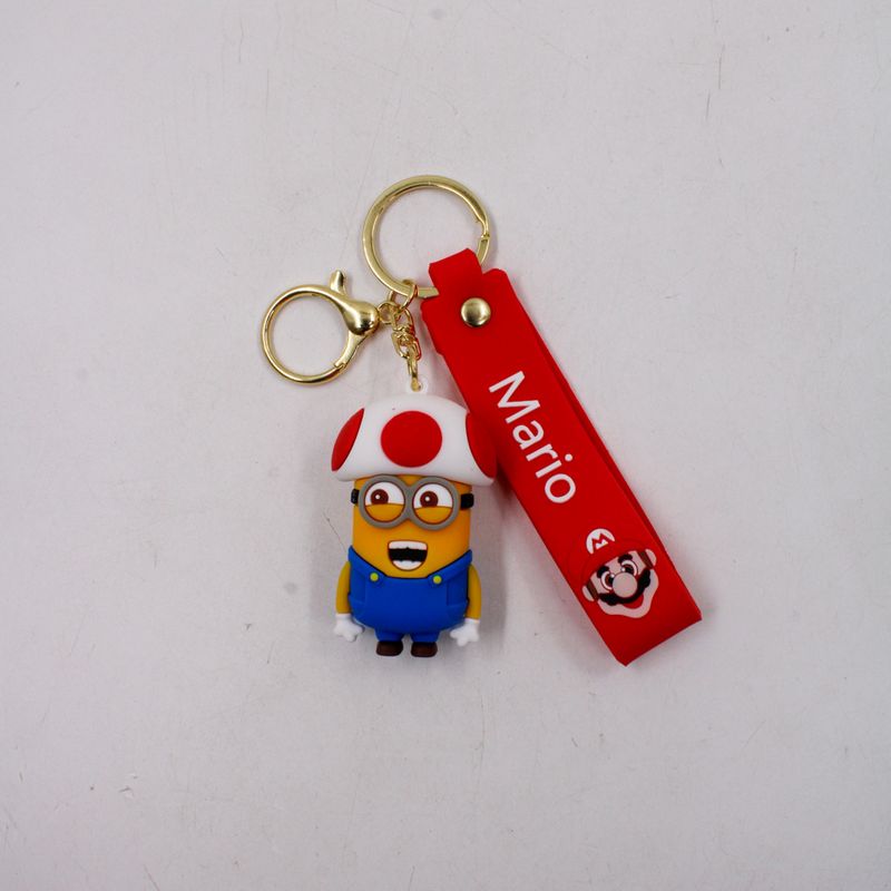 CHAVEIRO-COM-ALCA-MINION-COGUMELO-TOAD-EM-PVC-UNIDADE---298---Amarelo---Vermelho