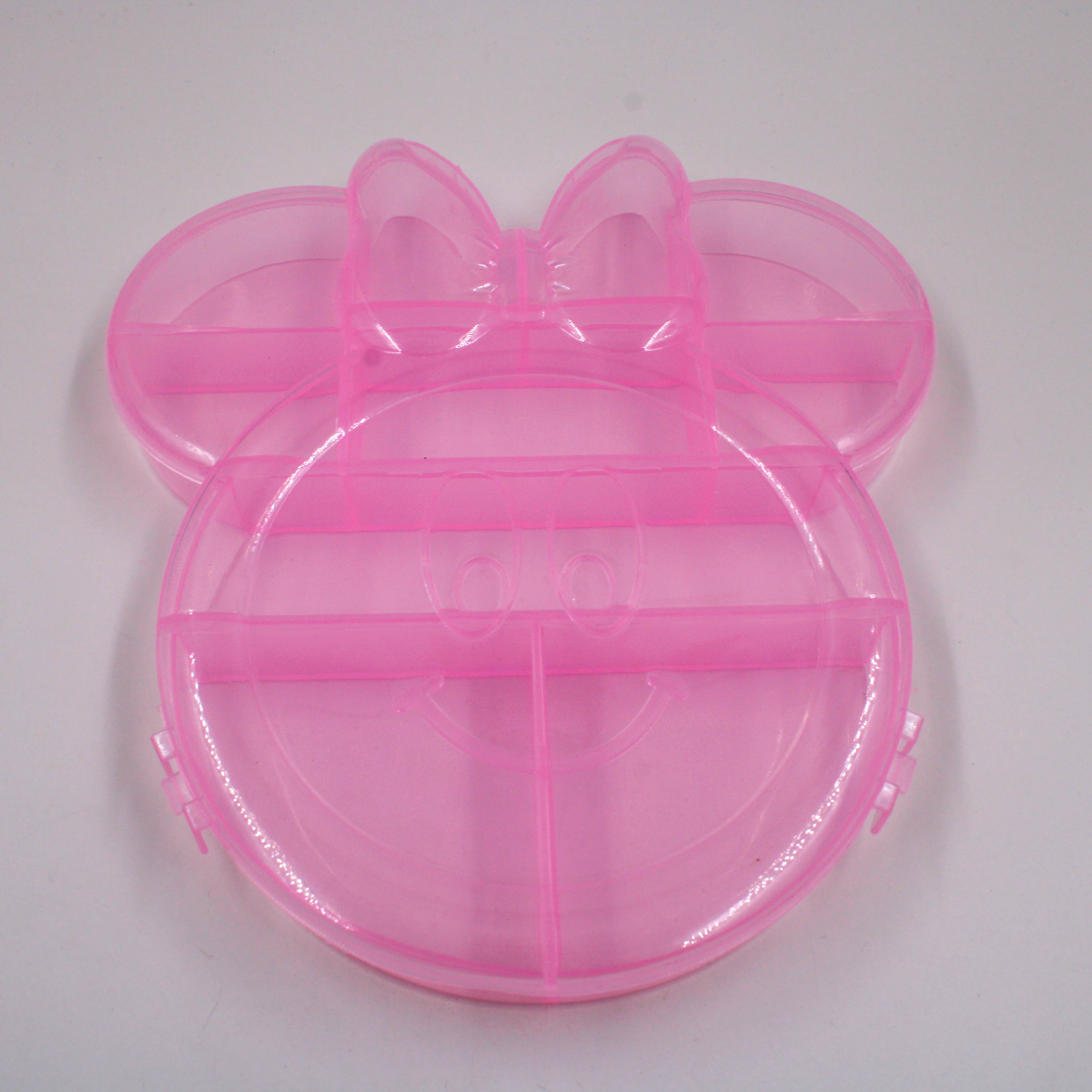 CAIXA-ORGANIZADORA-MINNIE-17X16CM-EM-PLASTICO-COM-10-DIVISORIAS---213---ROSA-Z13