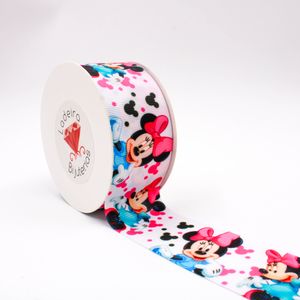 FITA ESTAMPADA MINNIE DE VESTIDO 38MM EM POLIESTER COM 09 METROS