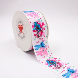 FITA ESTAMPADA STITCH E ANGEL EM POLIESTER 38MM COM 09 METROS