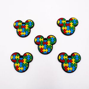 PINGENTE MICKEY AUTISMO 37X43MM EMBORRACHADO COM 50 PEÇAS