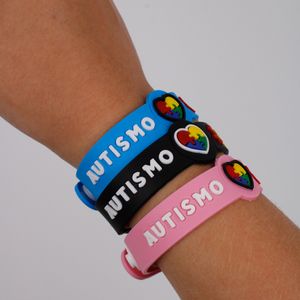 PULSEIRA AUTISMO SORTIDA 19X02CM EMBORRACHADO COM 25 PEÇAS