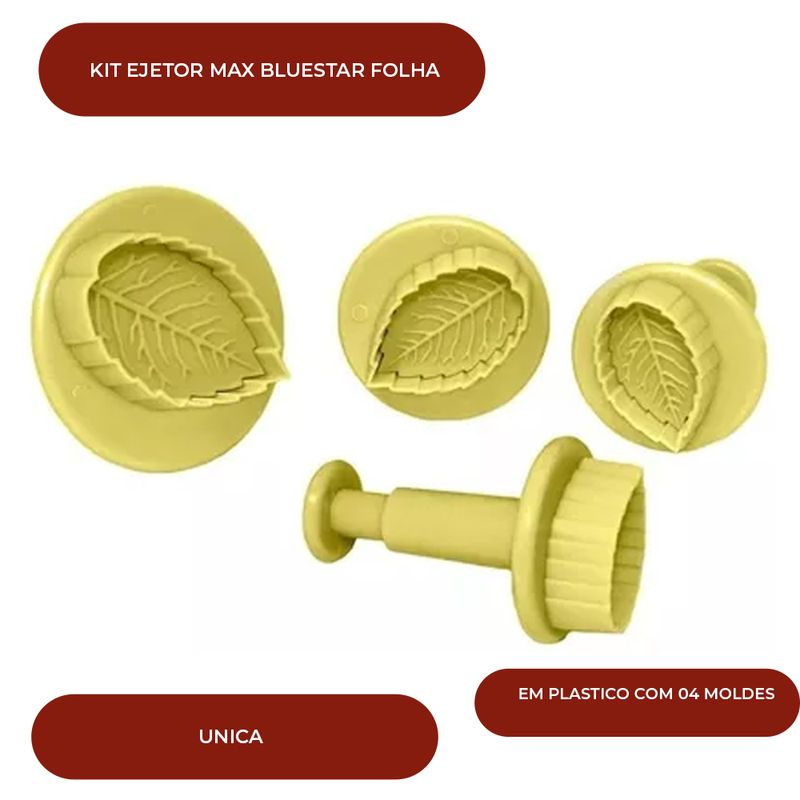 KIT-EJETOR-MAX-BLUESTAR-FOLHA-EM-PLASTICO-COM-04-MOLDES---UNICA