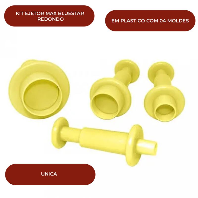 KIT-EJETOR-MAX-BLUESTAR-REDONDO-EM-PLASTICO-COM-04-MOLDES---UNICA