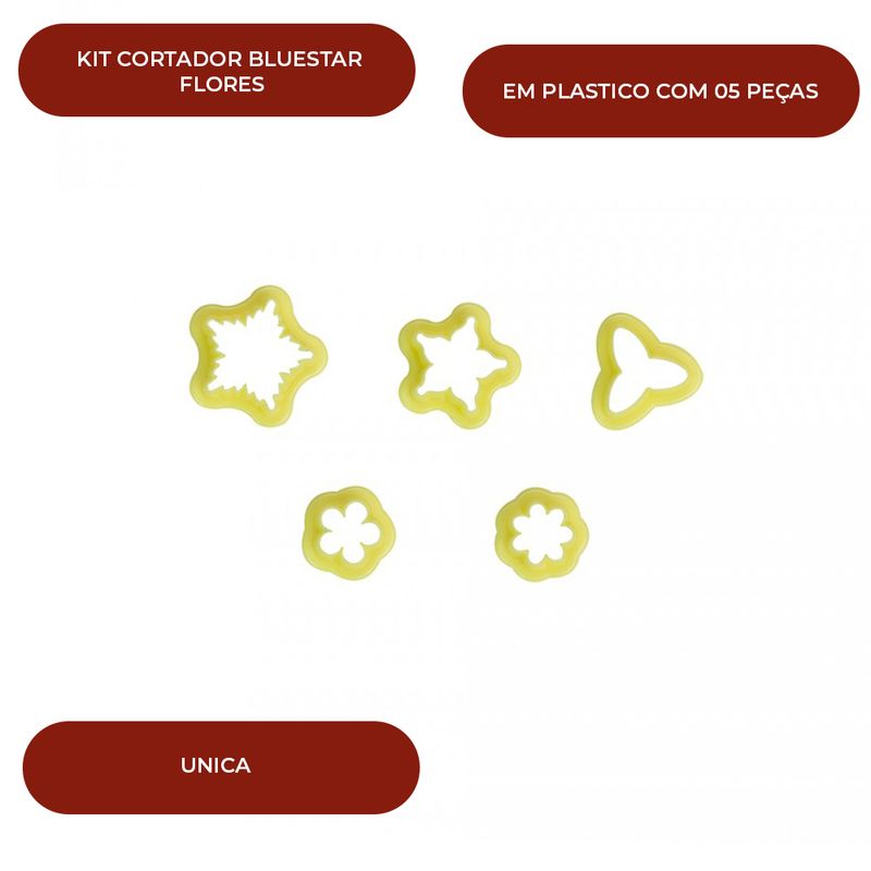 KIT-CORTADOR-BLUESTAR-FLORES-3-EM-PLASTICO-COM-05-PECAS---UNICA