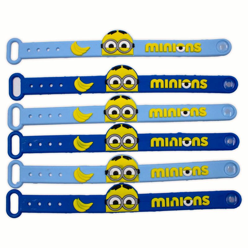 KIT-PULSEIRAS-MINIONS-02X20CM-EMBORRACHADO-COM-12-PECAS---103---COLORIDO