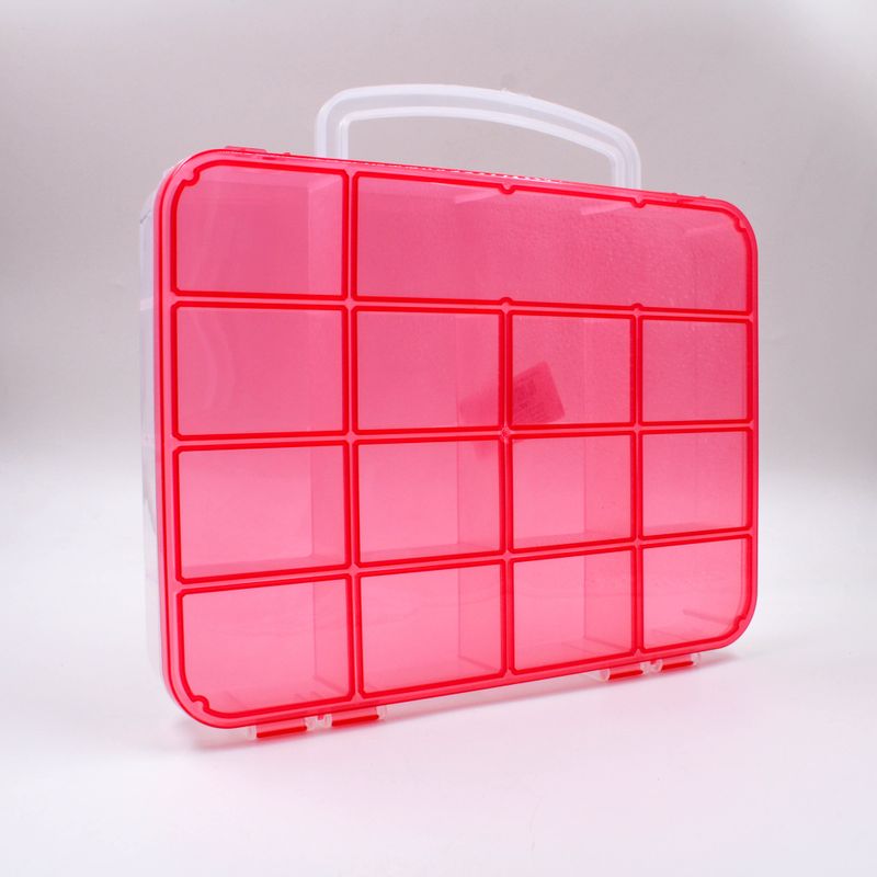 MALETA-ORGANIZADORA-TRANSPARENTE-18X25CM-COM-14-DIVISORIAS---VERMELHO