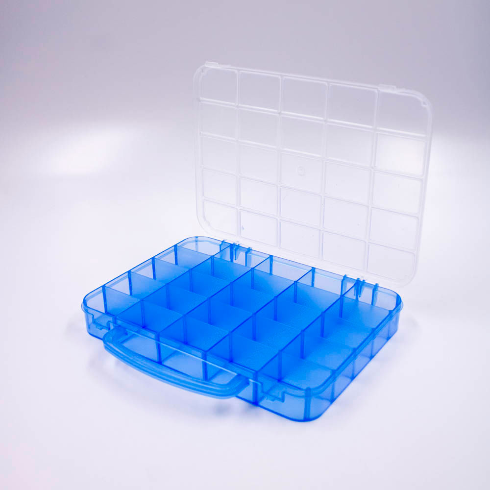 MALETA-ORGANIZADORA-TRANSLUCIDA-RETANGULAR-12X17CM-25-DIVISORIAS-EM-PLASTICO---AZUL-NEON