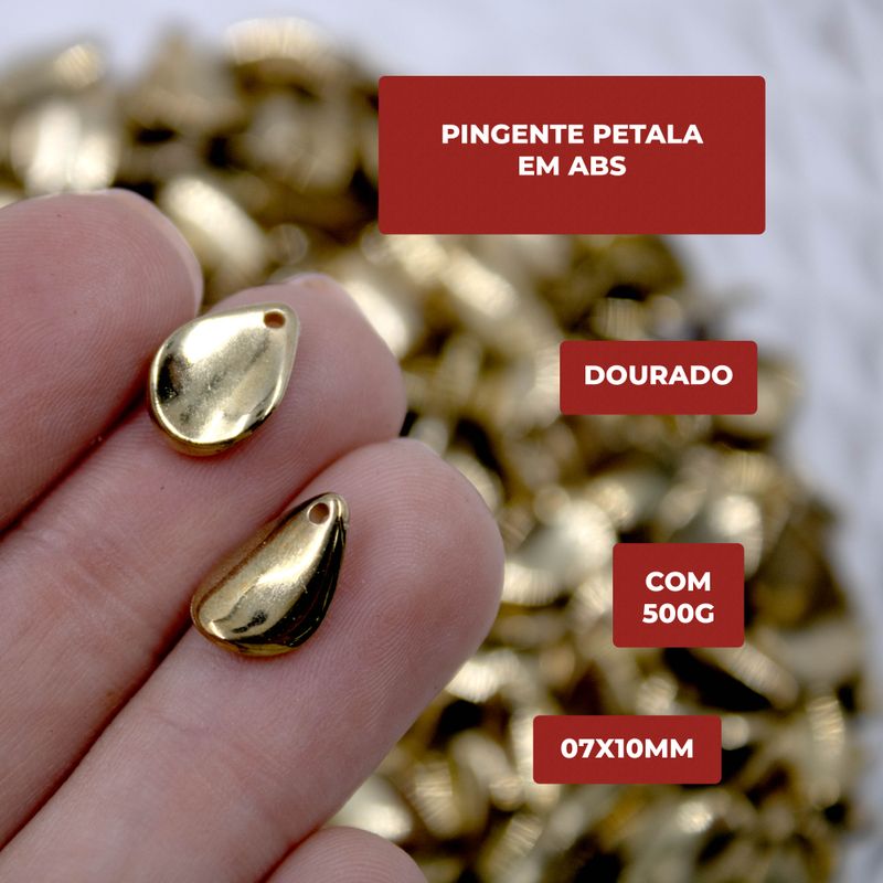 PINGENTE-PETALA-07X10MM-EM-ABS-COM-500G---073---DOURADO-073