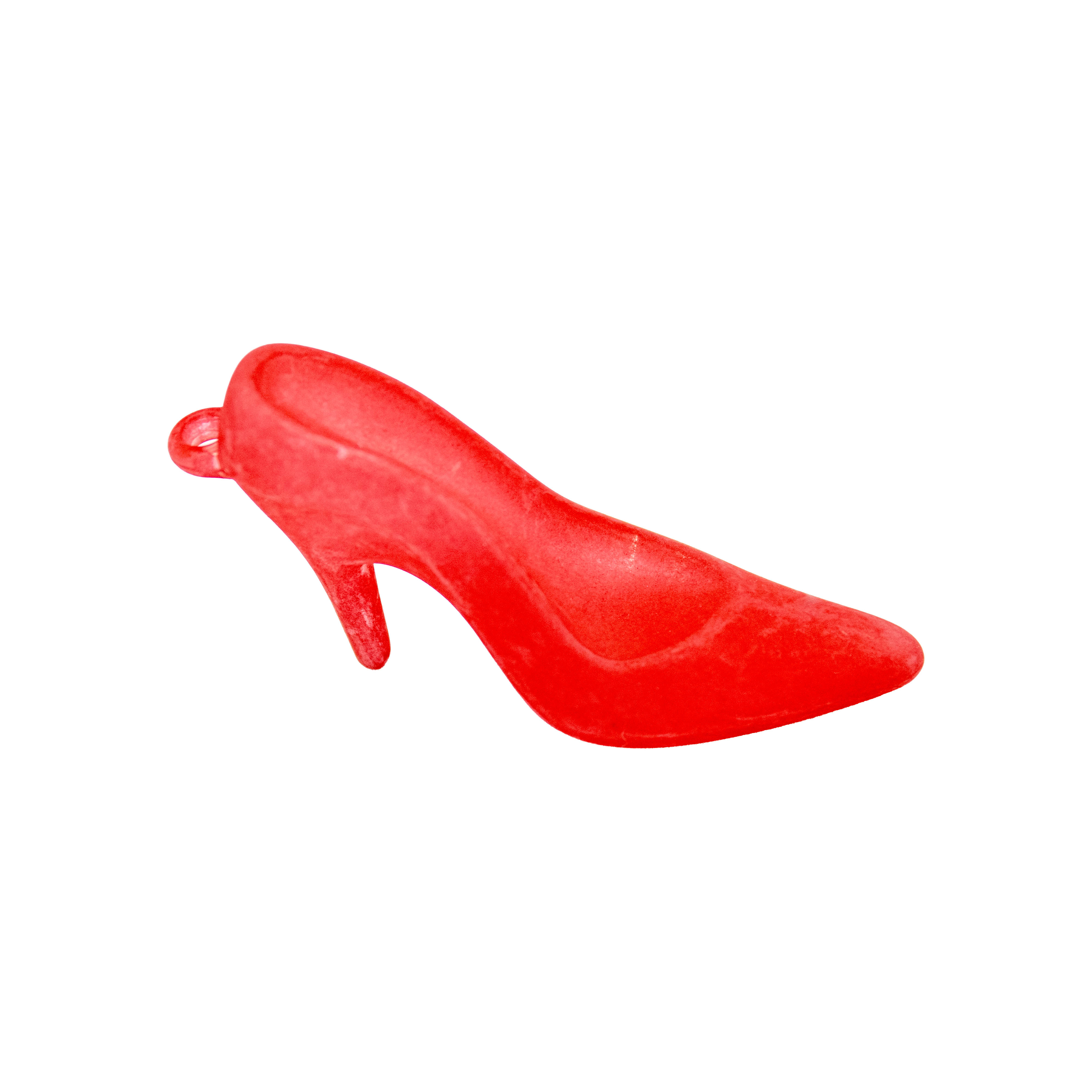 PINGENTE-SAPATINHO-FOSCO-64MM-EM-ACRILICO-COM-500G---012---VERMELHO-12