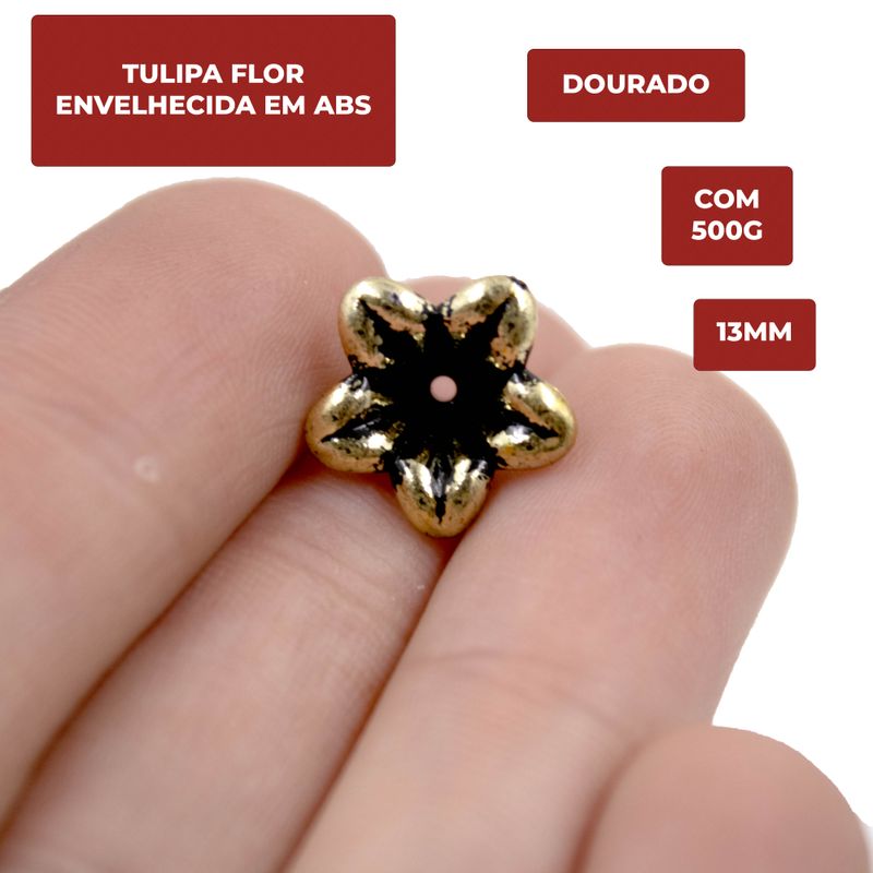 TULIPA-FLOR-ENVELHECIDA13MM-EM-ABS-COM-500G-073---DOURADO-073