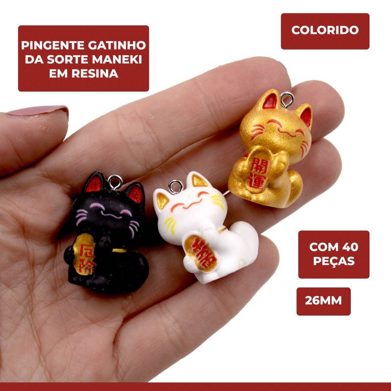 PINGENTE-GATINHO-DA-SORTE-MANEKI-26MM-EM-RESINA-COM-40-PECAS---103---COLORIDO