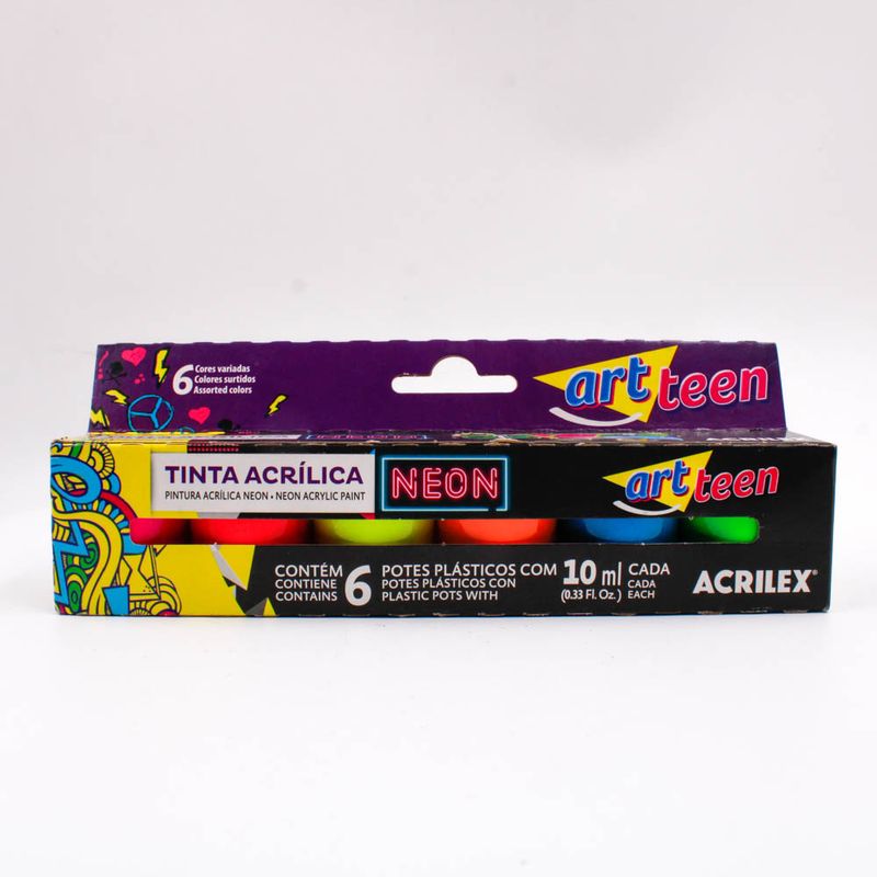 TINTA-ACRILICA-NEON-ARTTEEN-10ML-COM-6-UNIDADES---UNICA