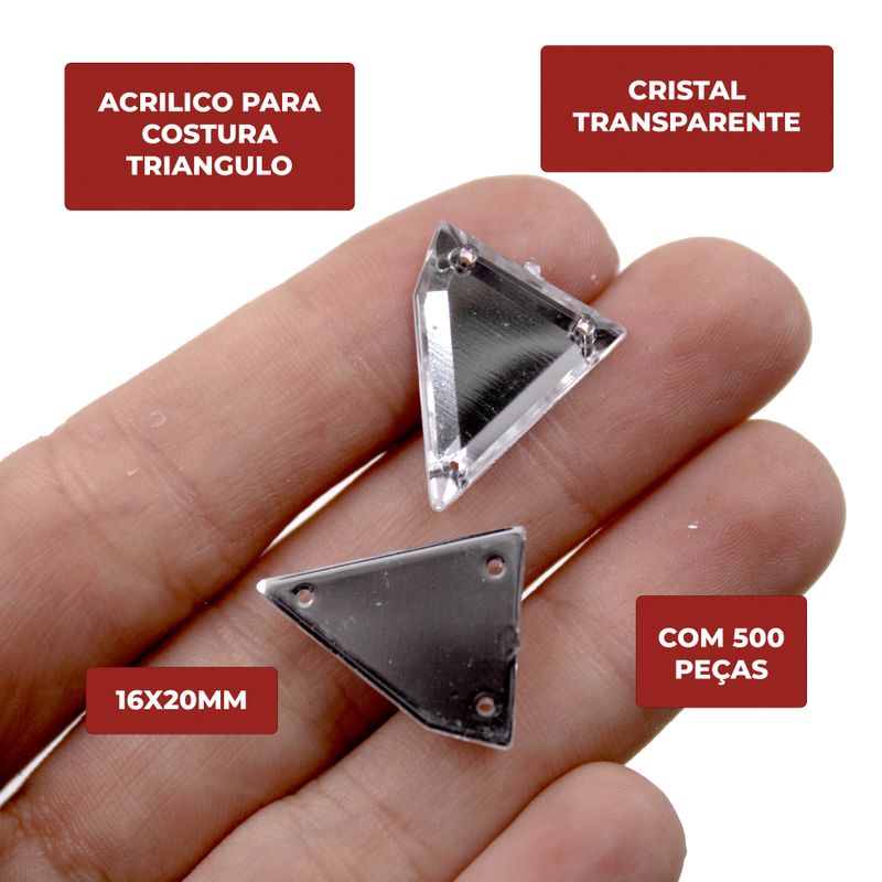 CHATON-PARA-COSTURA-TRIANGULO-16X20MM-EM-ACRILICO-COM-500-PECAS---CRISTAL-TRANSPARENTE