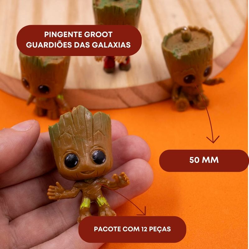 PINGENTE-GROOT-GUARDIOES-DAS-GALAXIAS-50MM-EM-RESINA-COM-12-PECAS---103---COLORIDO