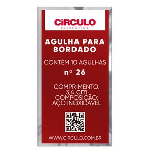 AGULHA DE BORDADO PONTO CRUZ Nº26 EM AÇO CIRCULO