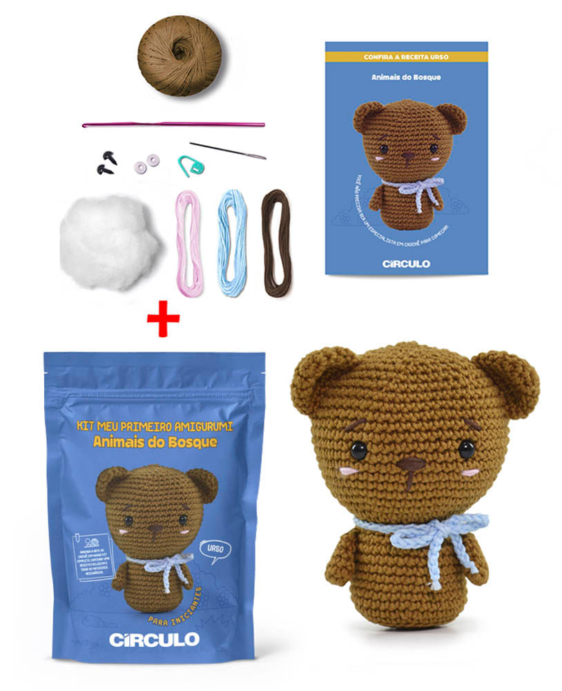 KIT-AMIGURUMI-CIRCULO-ANIMAIS-DO-BOSQUE---COR-05----URSO