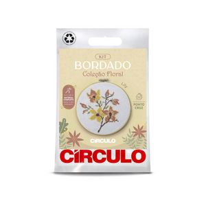 KIT BORDADO CIRCULO PONTO RUSSO FLORAIS