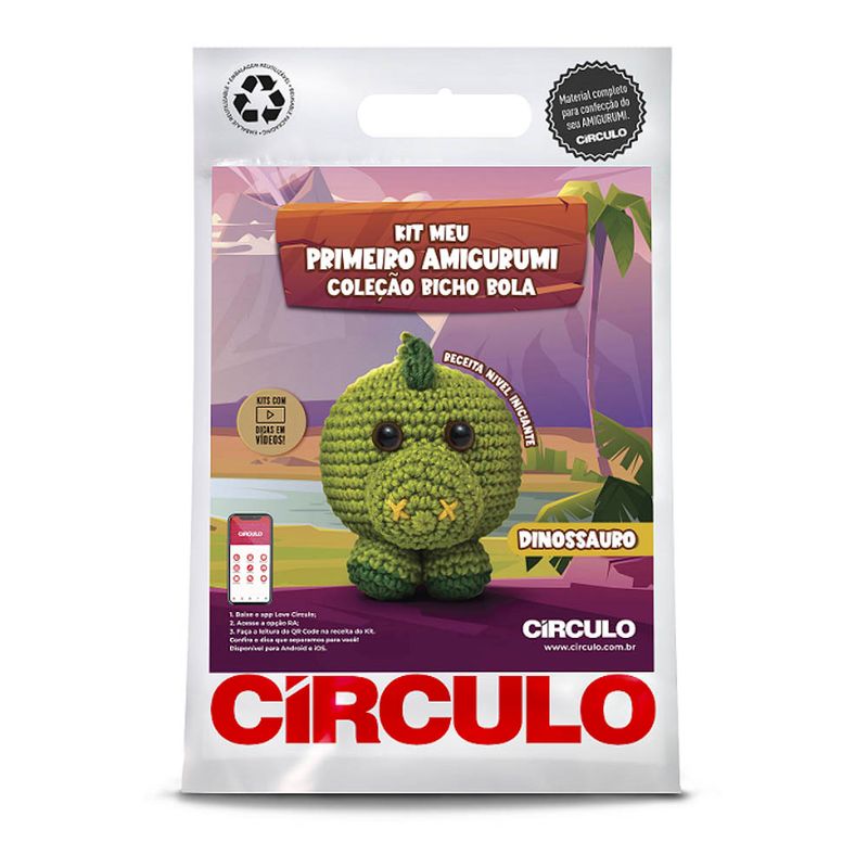 KIT-AMIGURUMI-CIRCULO-BICHOS-BOLAS---COR-09---DINOSSAURO