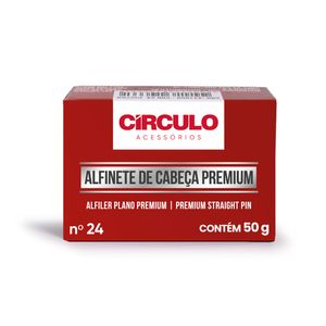 ALFINETE DE CABEÇA PREMIUM Nº 24 CIRCULO EM AÇO COM 50G