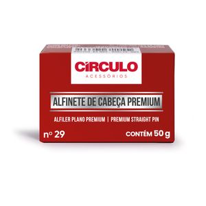 ALFINETE DE CABEÇA PREMIUM Nº 29 CIRCULO EM AÇO COM 50G